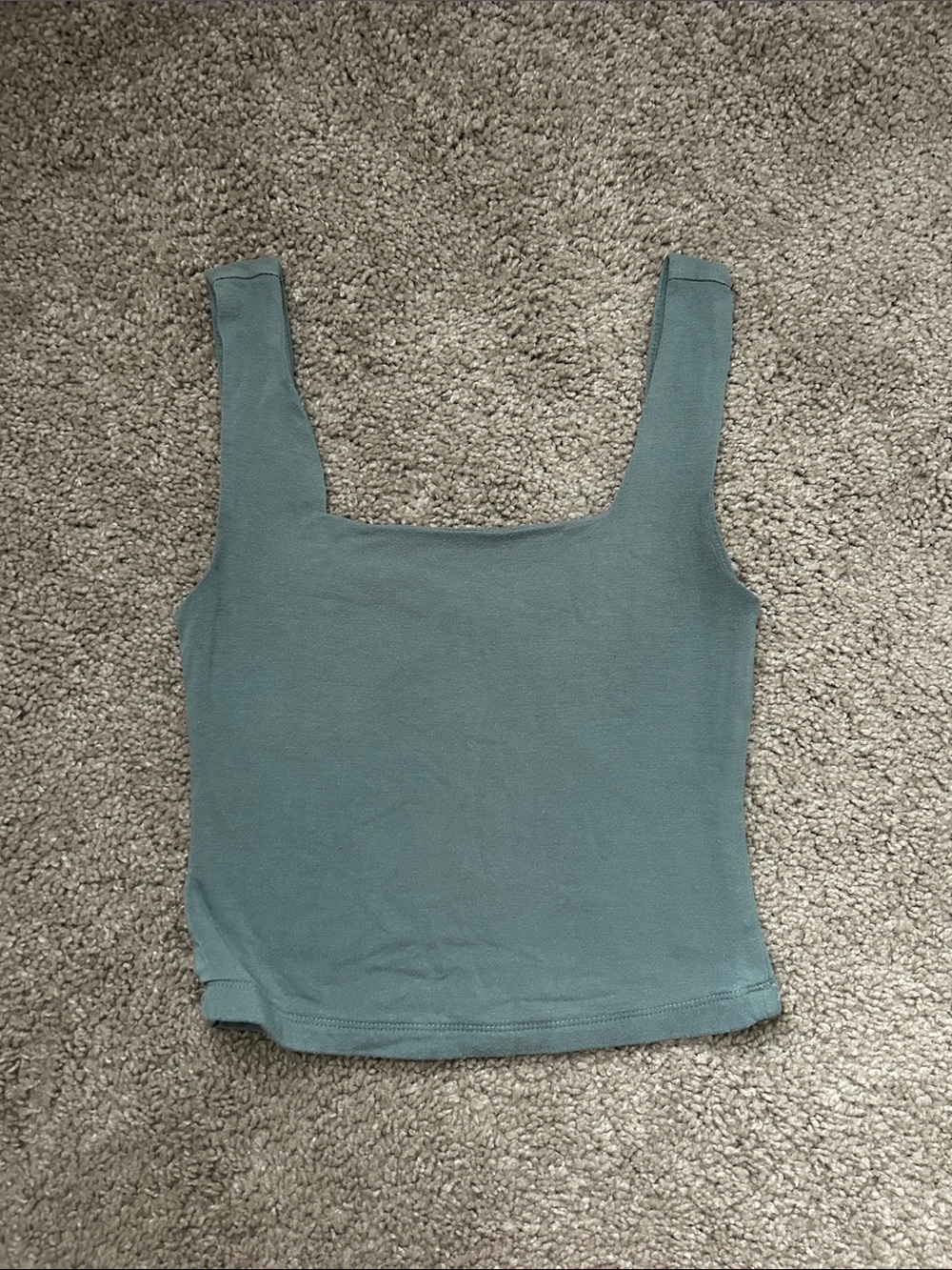 XS Women’s Square Neck Crop Tank Top - Blue/Turquoise